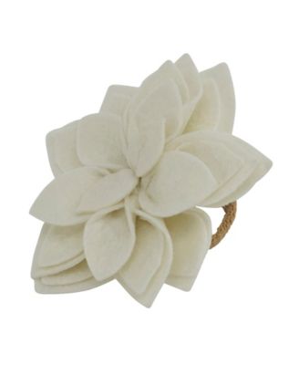 Felt Blossom Napkin Ring, Set of 4