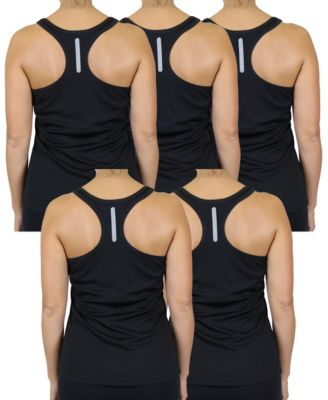 Women's Moisture Wicking Racerback Tanks-5 Pack