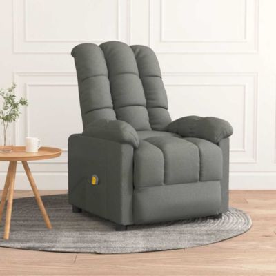 Massage Recliner Dark Gray Fabric