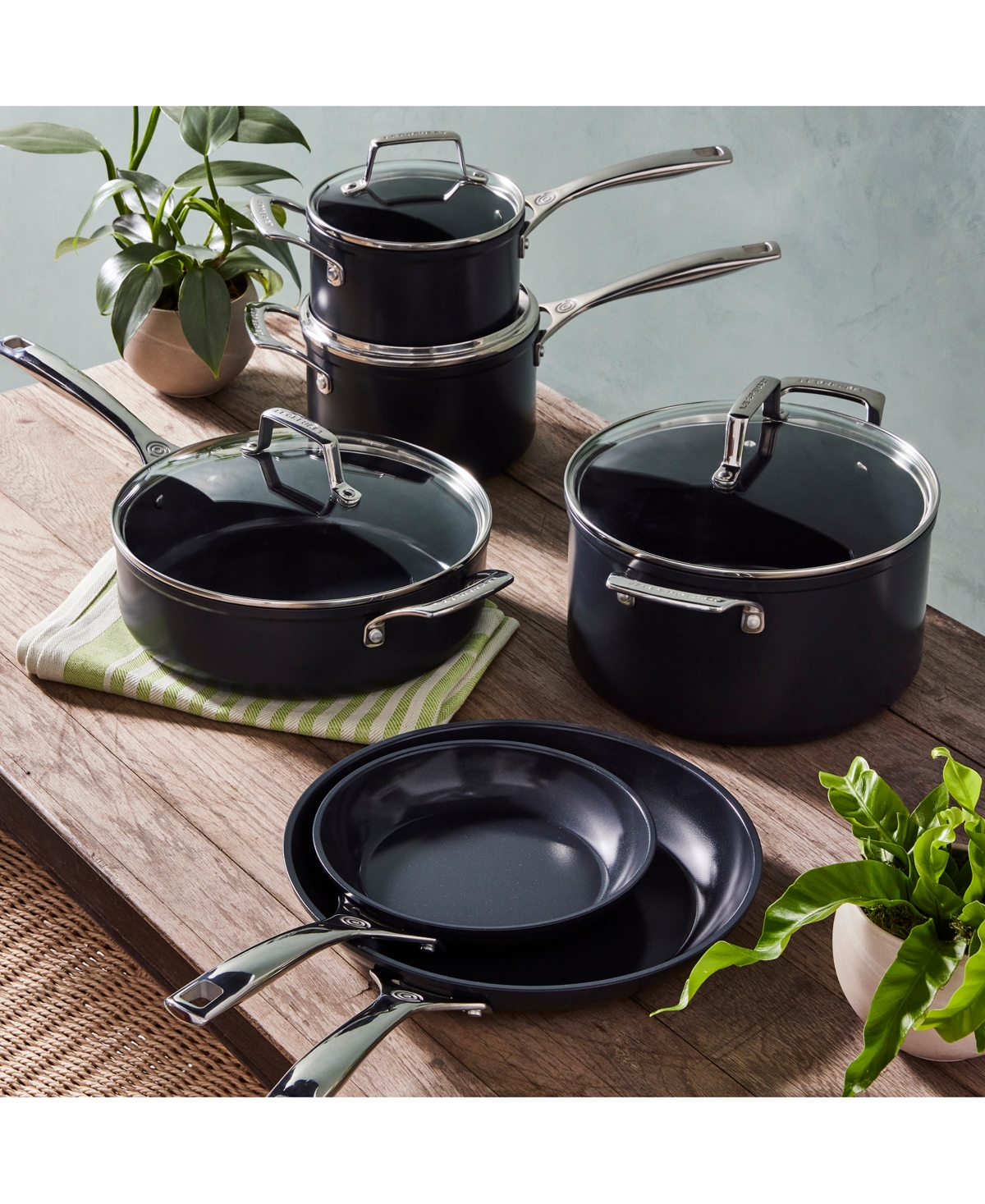 Le Creuset Essential Nonstick Ceramic 10 Pc. Cookwareâ Set In No Color