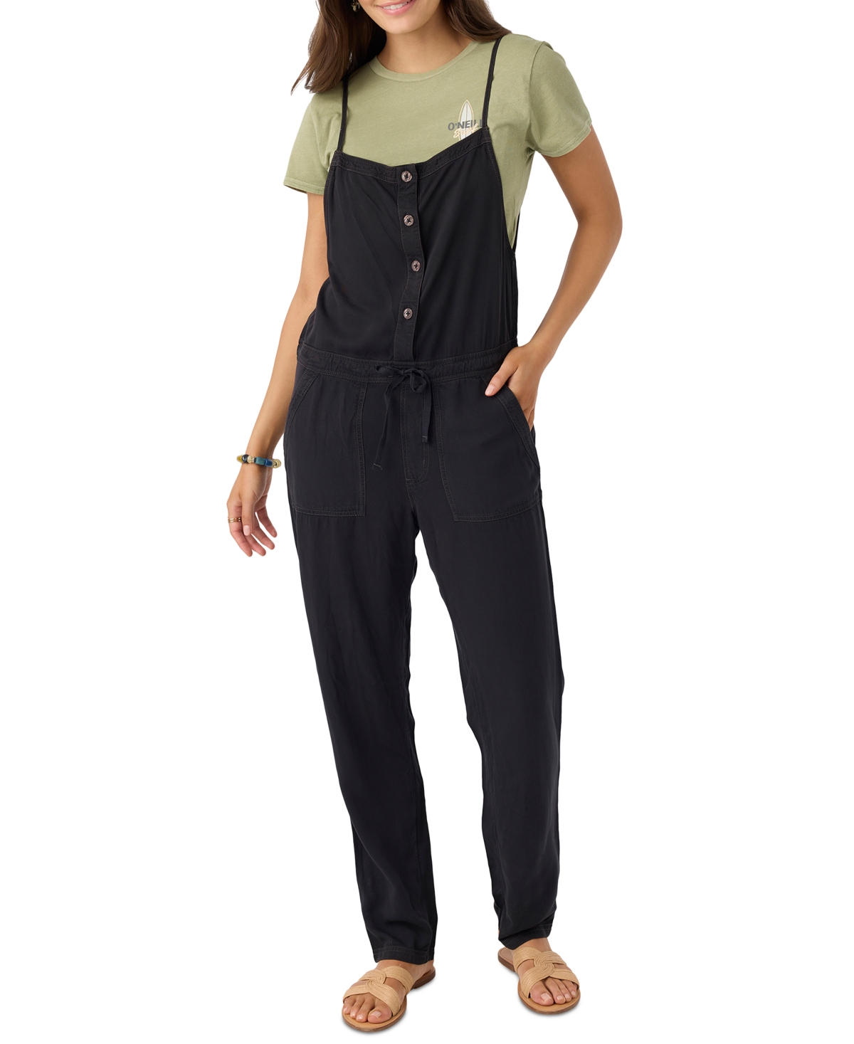 O Neill Juniors Francina Overalls Jet Black Smart Closet