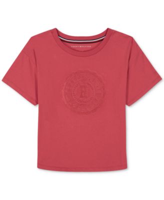 Tommy Hilfiger - Big Girls Embroidered Crest Short-Sleeve Boxy T-Shirt