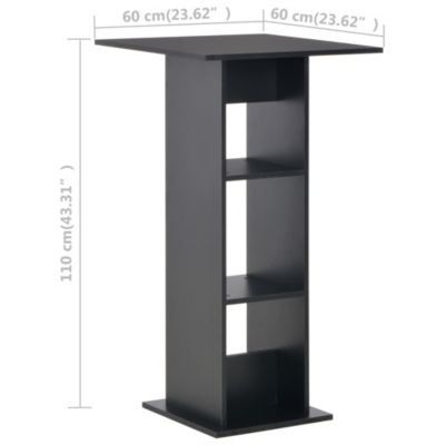 Bar Table Black Engineered wood Tall Sleek Bar Table Square