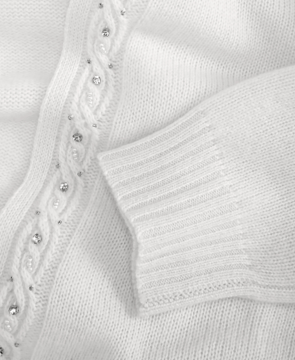 Charter Club Plus Size Cashmere Bead-Trim Belted Cardigan, Created for Macy's