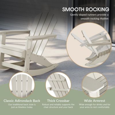 3 Piece set Outdoor Patio Poly Adirondack rocking chairs with side table