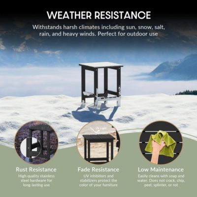 3 Piece set Outdoor Patio Poly Adirondack rocking chairs with side table