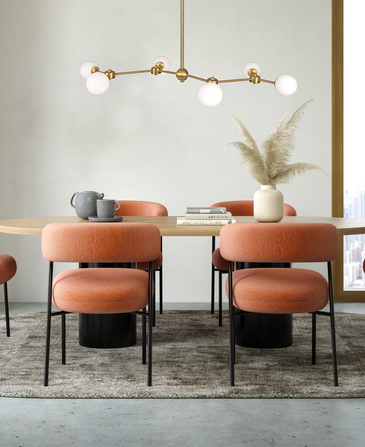 Storied Home Sputnik Opal Glass Chandelier Brushed Gold In Gold