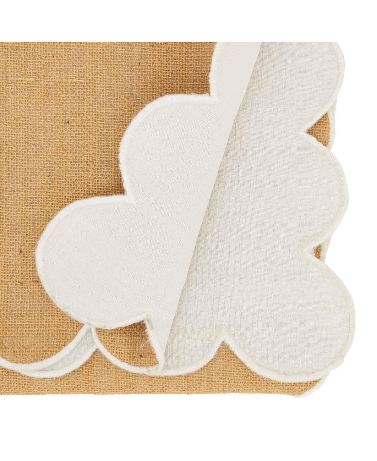 Saro Lifestyle Rustic Chic Scalloped Table Runner, 16"x72" In Natural