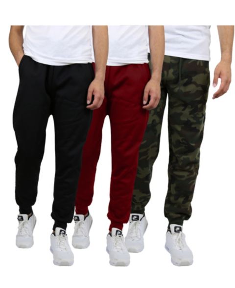 Мужские брюки Blue Ice Modern Fit Heavyweight Classic Fleece Jogger Sweatpants- 3 Pack, цвет: Чёрный бордовый