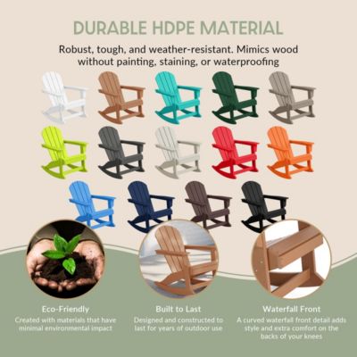 3 Piece set Outdoor Patio Poly Adirondack rocking chairs with side table