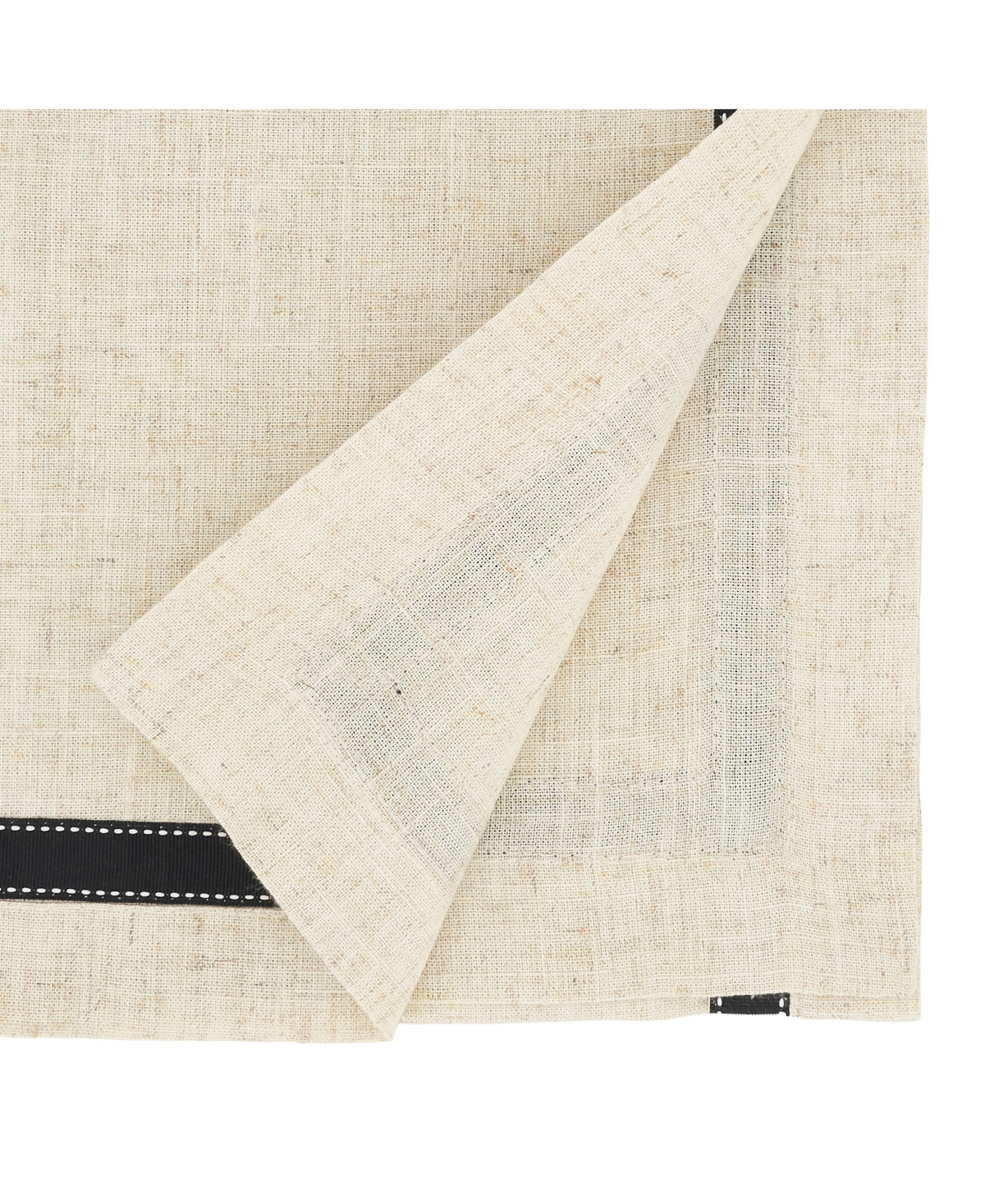 Saro Lifestyle Grosgrain Accent Table Runner, 16"x120" In Black