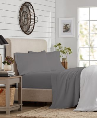 300 Thread Count Brushed Cotton Percale 4-Pc. Sheet Set, King