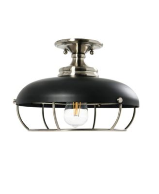 Presley - Caged Dome Metal Semi-Flush Mount Ceiling Light Brushed Nickel