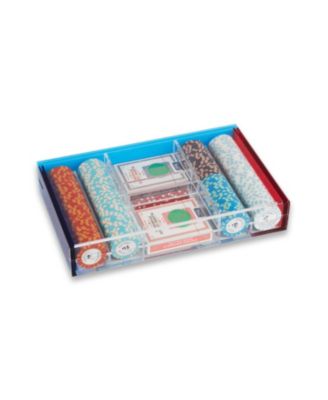 Poker Set with 200, 11.5 gram Clay Composite Chips, Two Decks of Playing Cards 5 Poker Dice in "Carbon Fiber" storage Case and Chrome Plated Hardware.