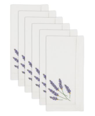 Garden Bliss Embroidered Lavender Napkin Set of 6, 20"x20"