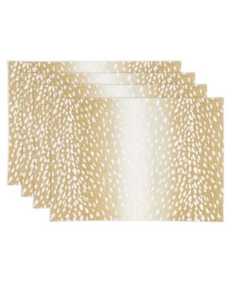 Earthy Antelope Print Placemat Set of 4, 14"x20"