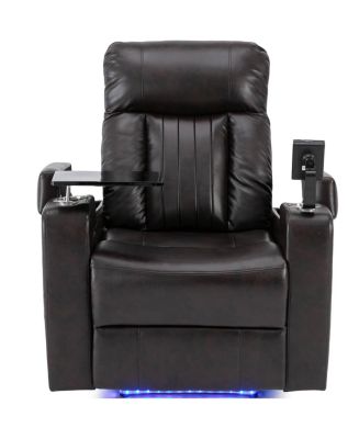 Simplie Fun Premium Power Recliner With Storage Arms, Cup Holders ...