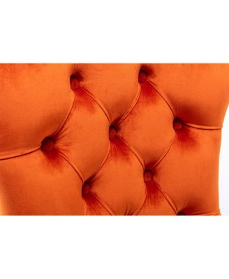 Modern Velvet Upholstered Dining Chair Set, Orange