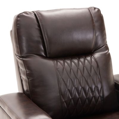 Single Piece Faux Leather with USB Charging and Storage -  Power Motion Recliner