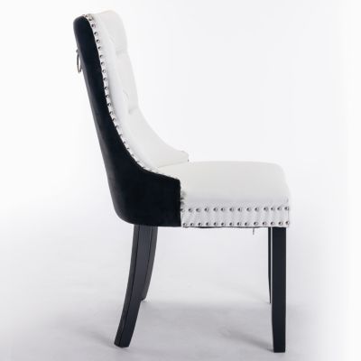 Contemporary PU & Velvet Dining Chair Set