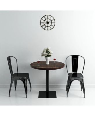 Dining Table Dark Ash MDF, Steel 31.5 in Diameter Simple