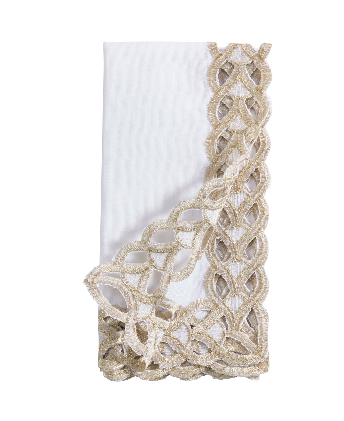 Saro Lifestyle Braided Bliss Border Napkin Set Of 4, 20"x20" In Gold