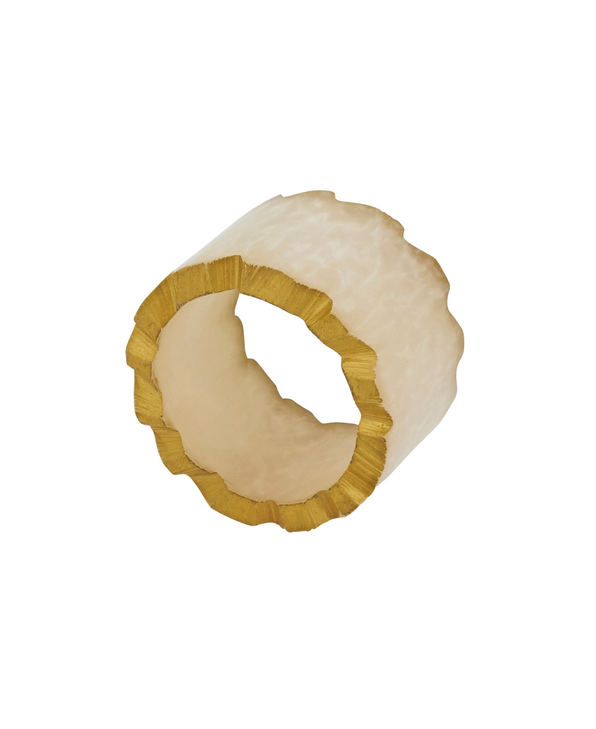 Saro Lifestyle Resin Artistry Napkin Ring Set Of 4 In Gray