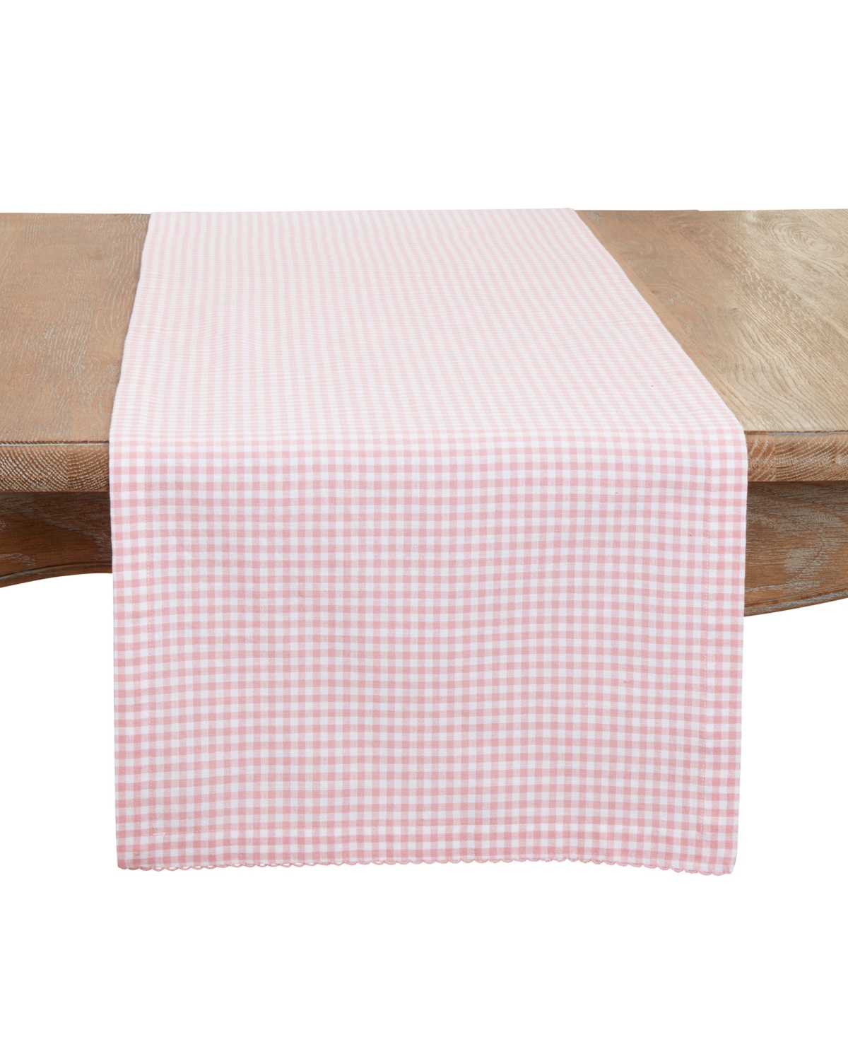 Saro Lifestyle Traditional Gingham Table Runner, 16"x72" In Purple