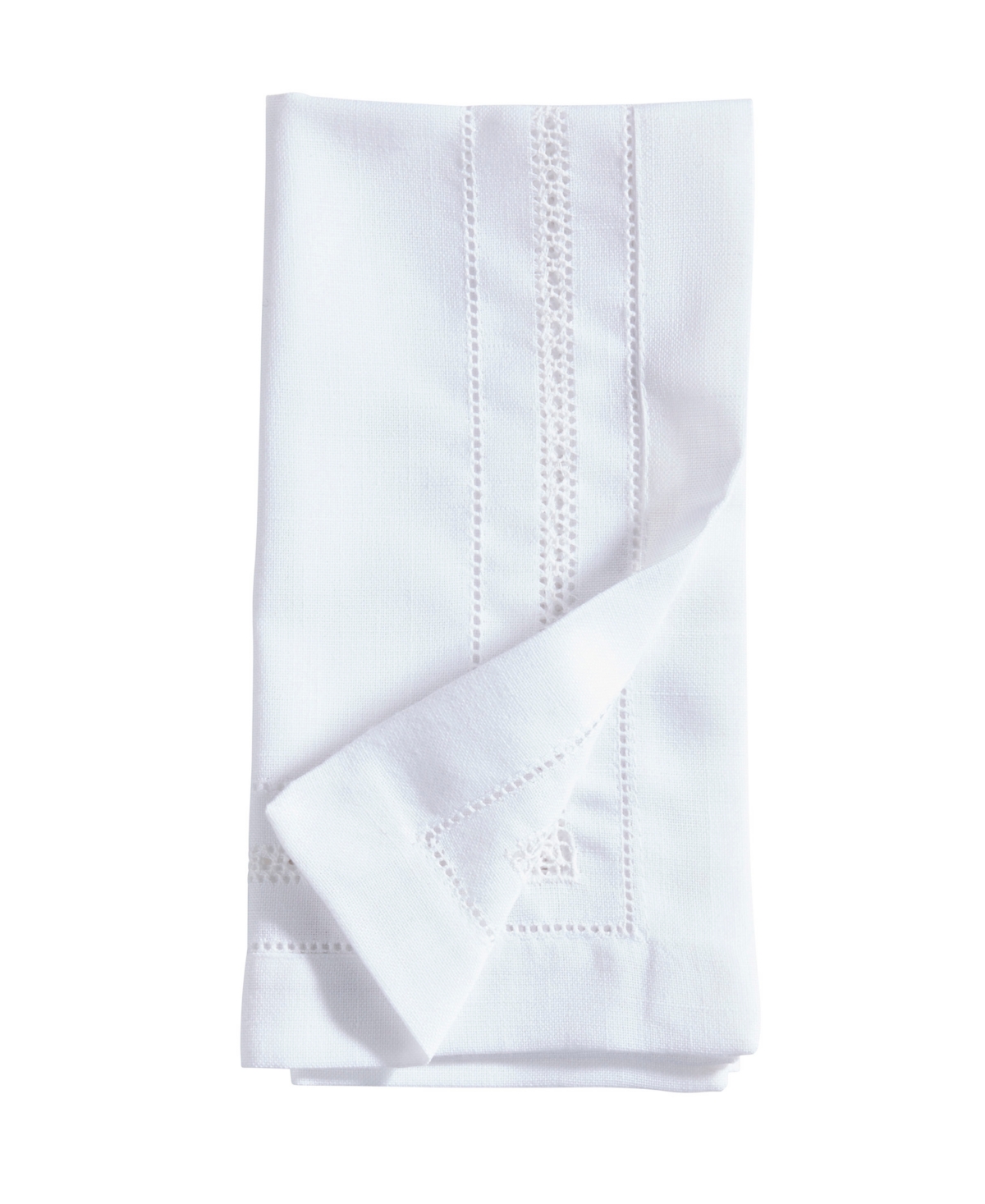 Saro Lifestyle Traditional Hemstitch Dinner Napkin Set Of 12, 18"18" In White
