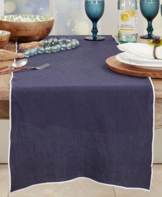 Stonewashed Stitched Edge Table Runner, 16"x72"
