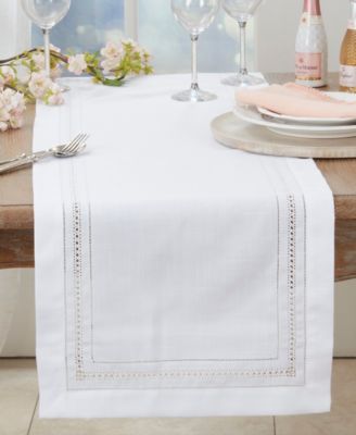 Traditional Hemstitch Table Runner, 16"x72"