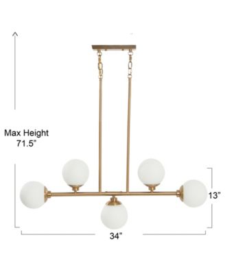 Lorne - Metal and Frosted Glass 5-Light Chandelier Brushed Gold