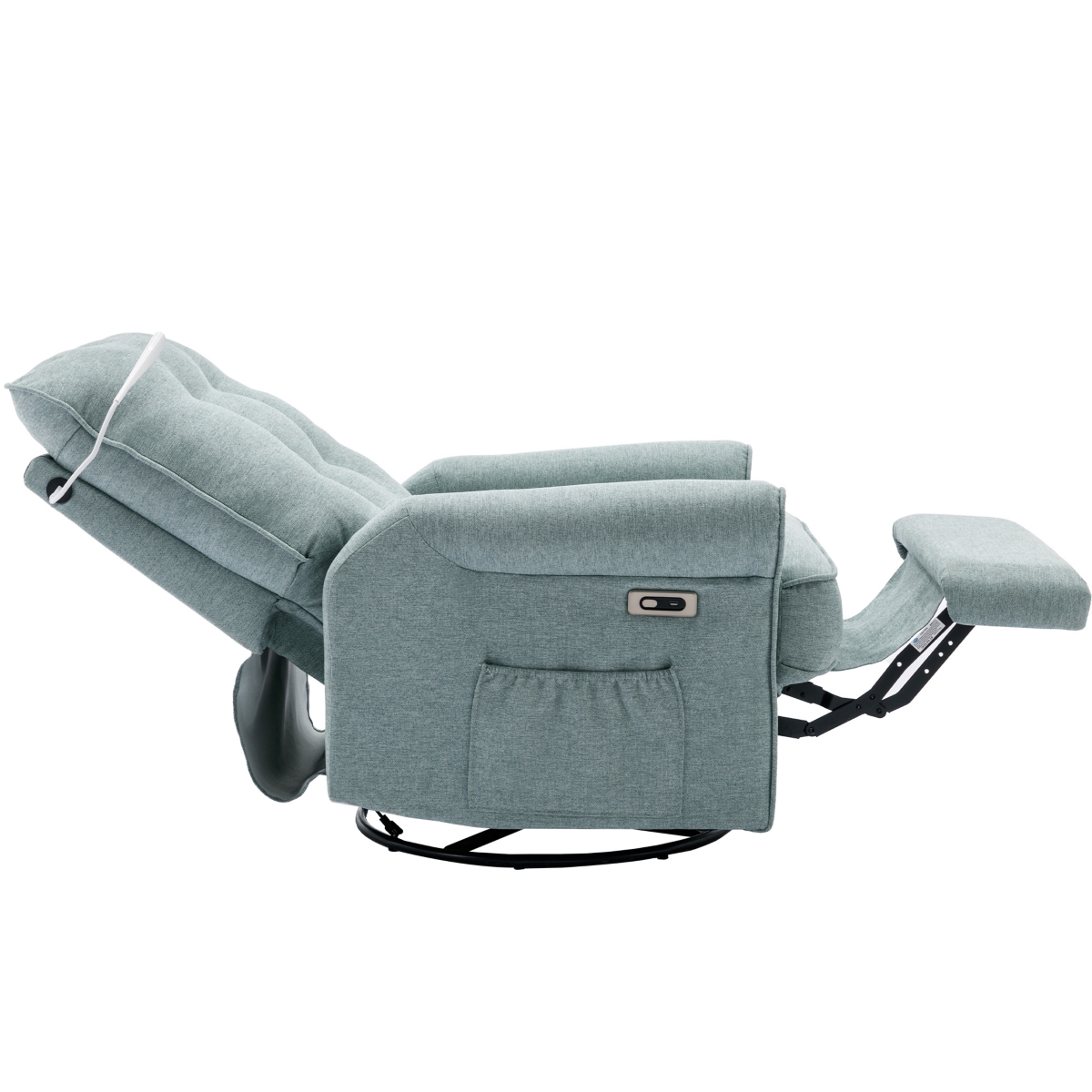 Streamdale Furniture Swivel Recliner with Usb Port & Lamp, Lotus- Green