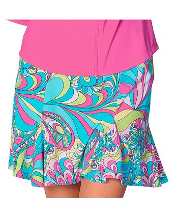 G Lifestyle 14-Inch Solid Mesh Block Skort - White main image 1