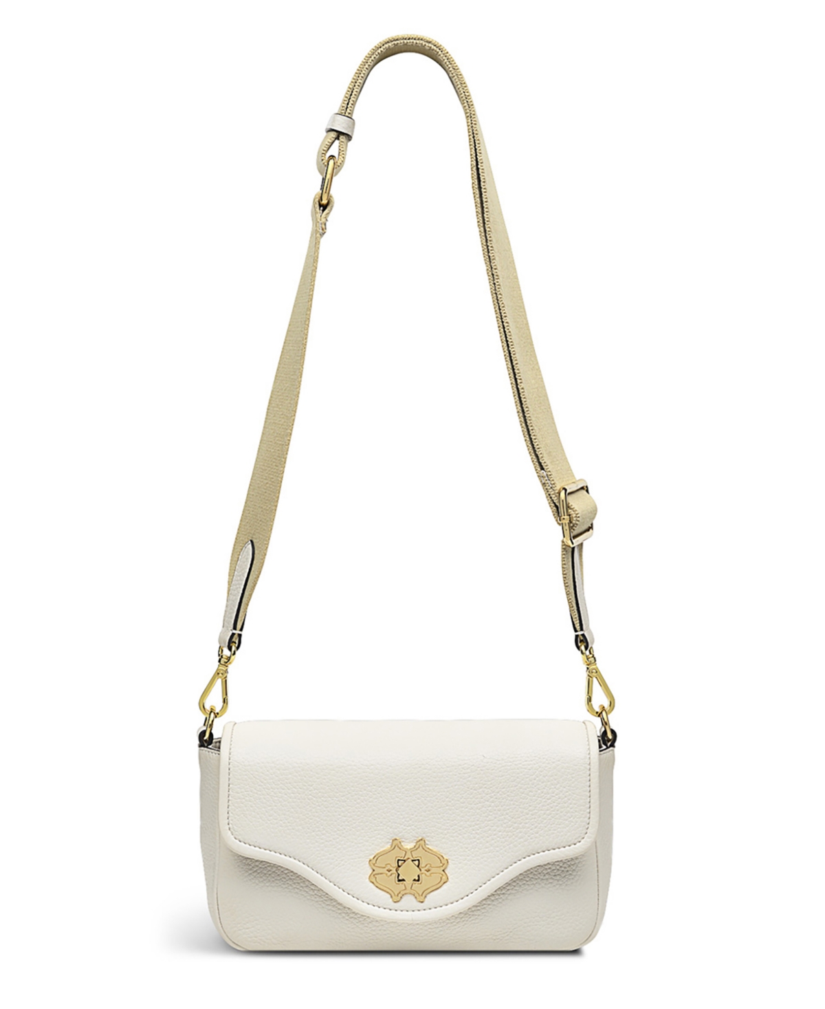 Heirloom Place Leather Small Flapover Crossbody - White