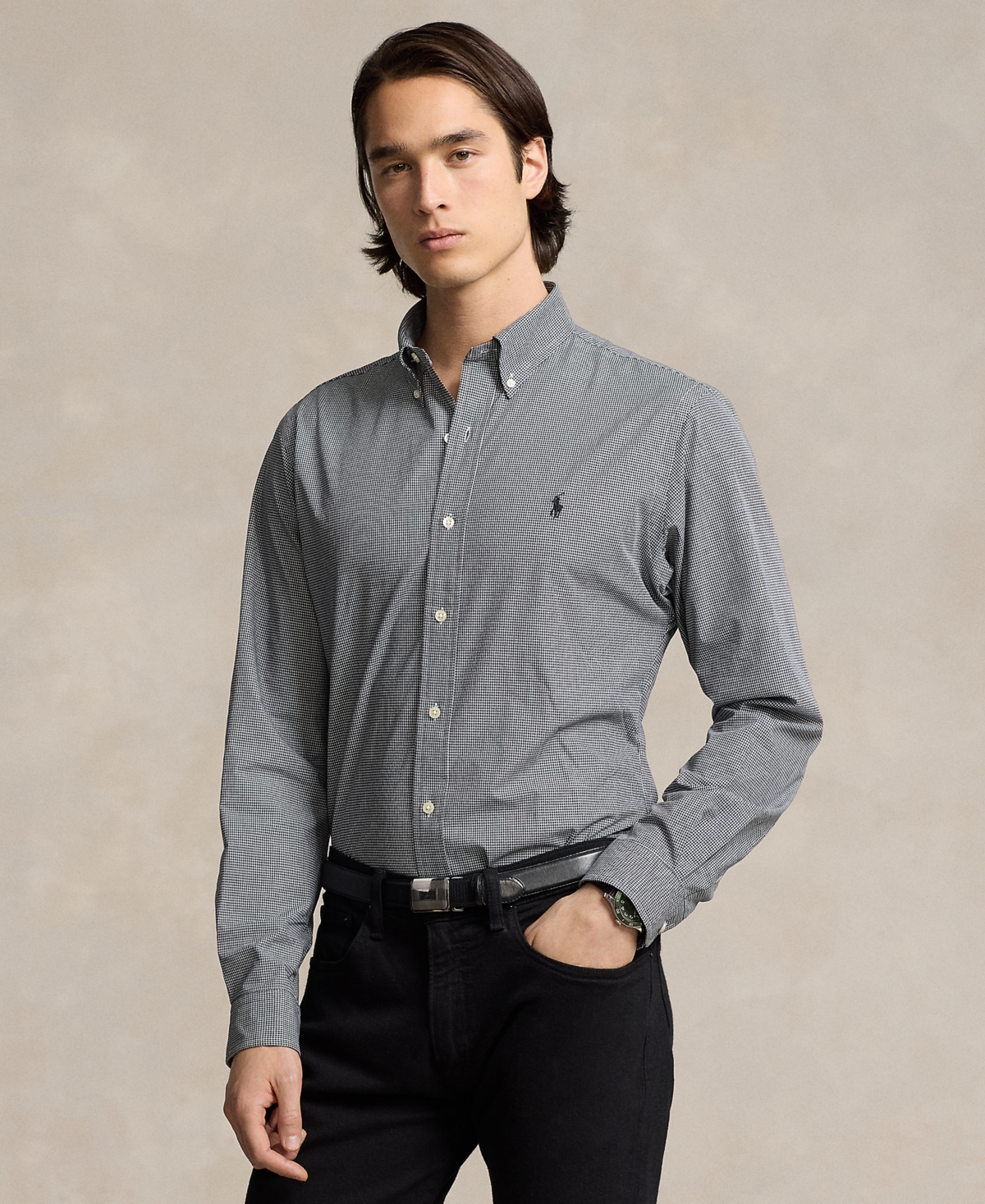 Polo Ralph Lauren Men's Classic-fit Stretch Poplin Shirt In Gray
