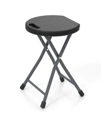 18''H Folding Stool Portable & Foldable Camping Chair w/ Built-in Handle