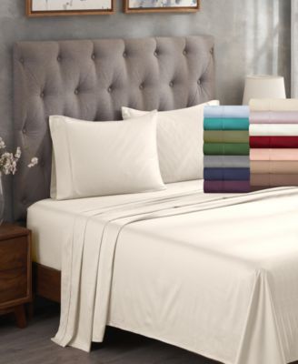 400-TC Egyptian Cotton Solid Deep Pocket Sheet Set, Queen