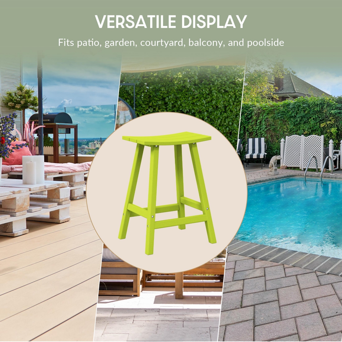 WestinTrends Outdoor Patio Adirondack Counter Height Stool Chair Set of 2