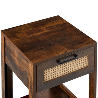  Rattan End Table with Drawer