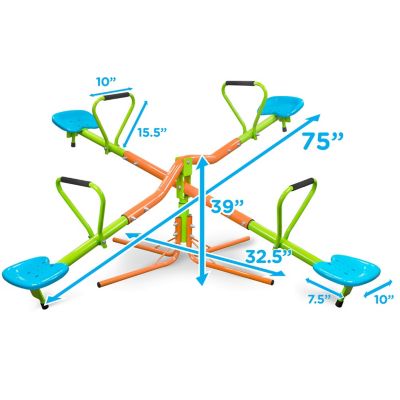 4-Seat Rotating Seesaw for Kids Age 3+