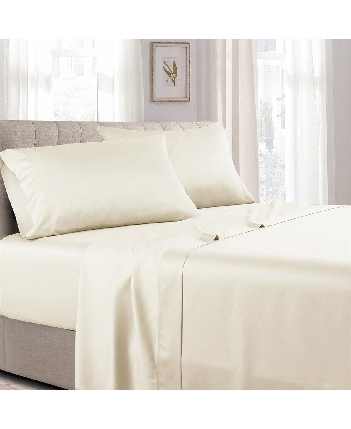 Egyptian Linens Low Profile (7-10 Inches) Sheet Set 100% Cotton Sateen Made in Usa