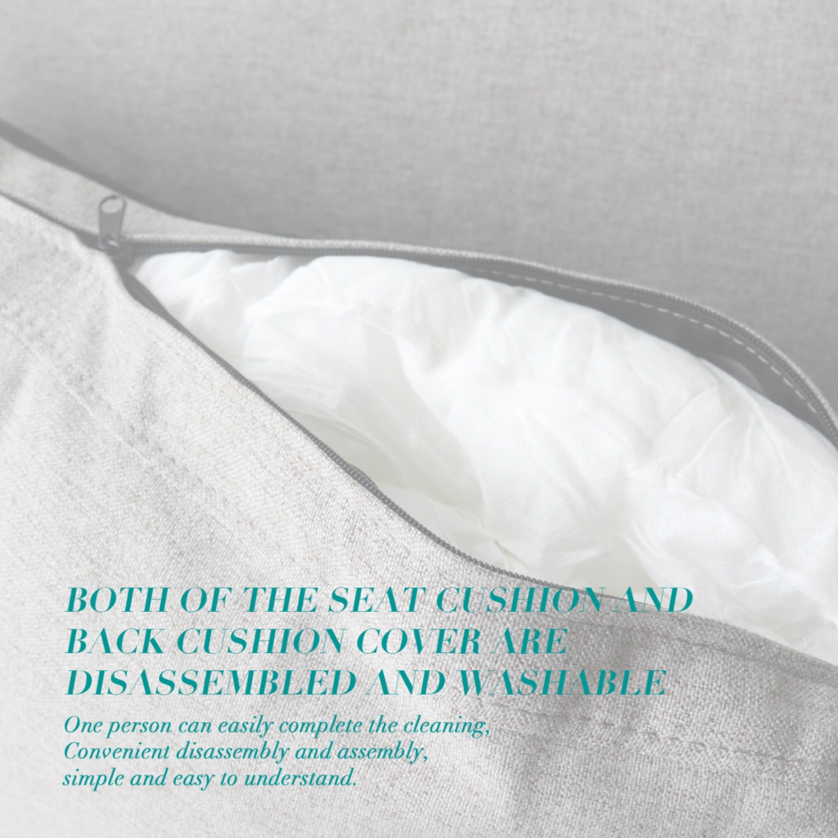 Simplie Fun Linen Fabric Upholstered With Storage Sofa 2+3 Sectional