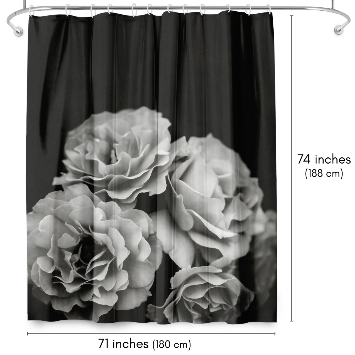 Americanflat Floral Shower Curtain - Moody Roses by Chaos & Wonder Design