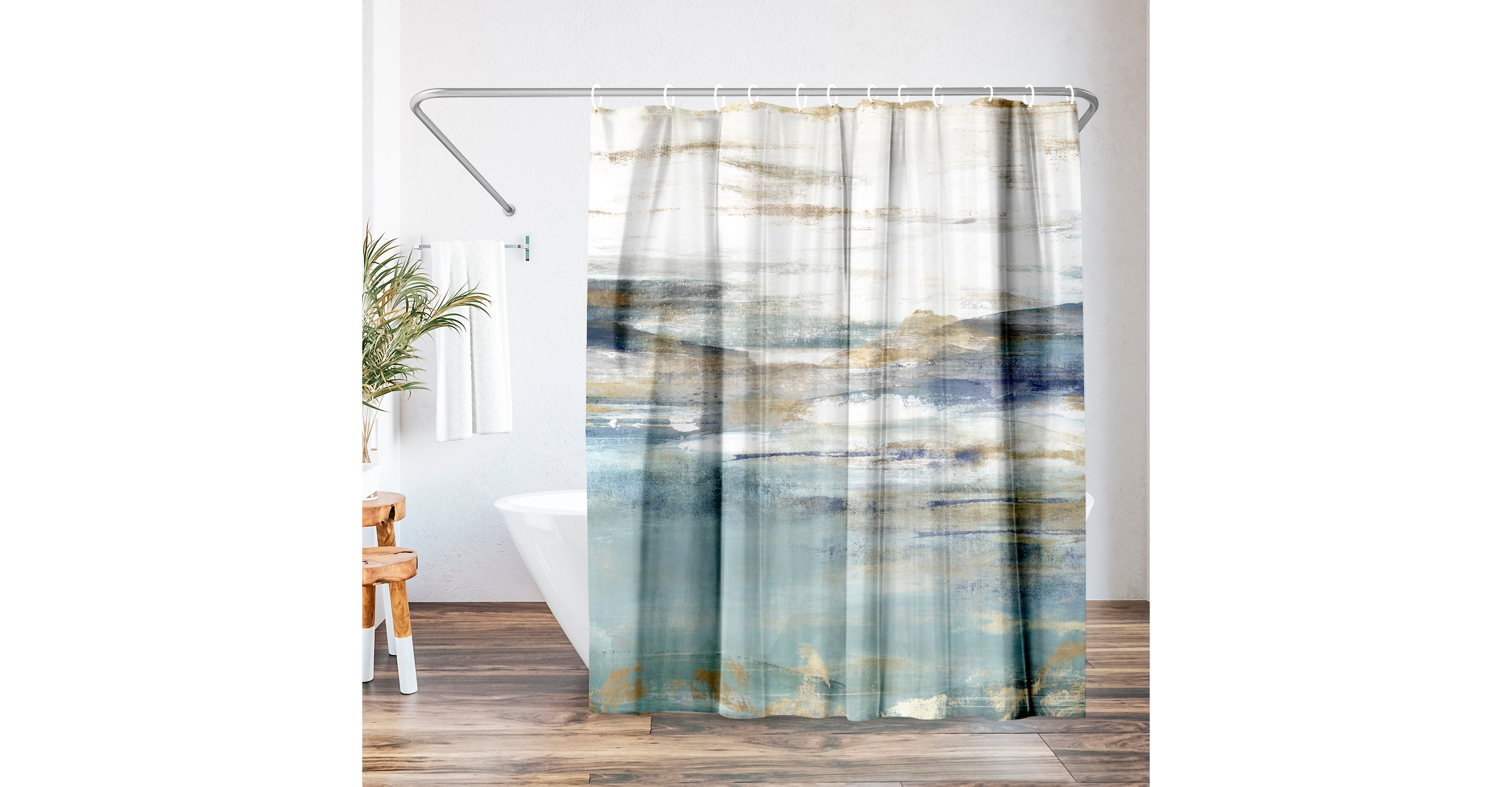 71x74 Coastal Shower Curtain - Upon a Clear by Pi Creative Art