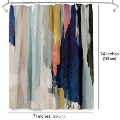 71x74 Abstract Shower Curtain - Somber by PI Creative Art