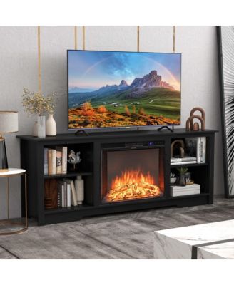 70" TV Stand with 26" Electric Fireplace Insert Remote Control for 75" TV