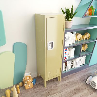  Retro Style Metal Locker Cabinet - Yellow