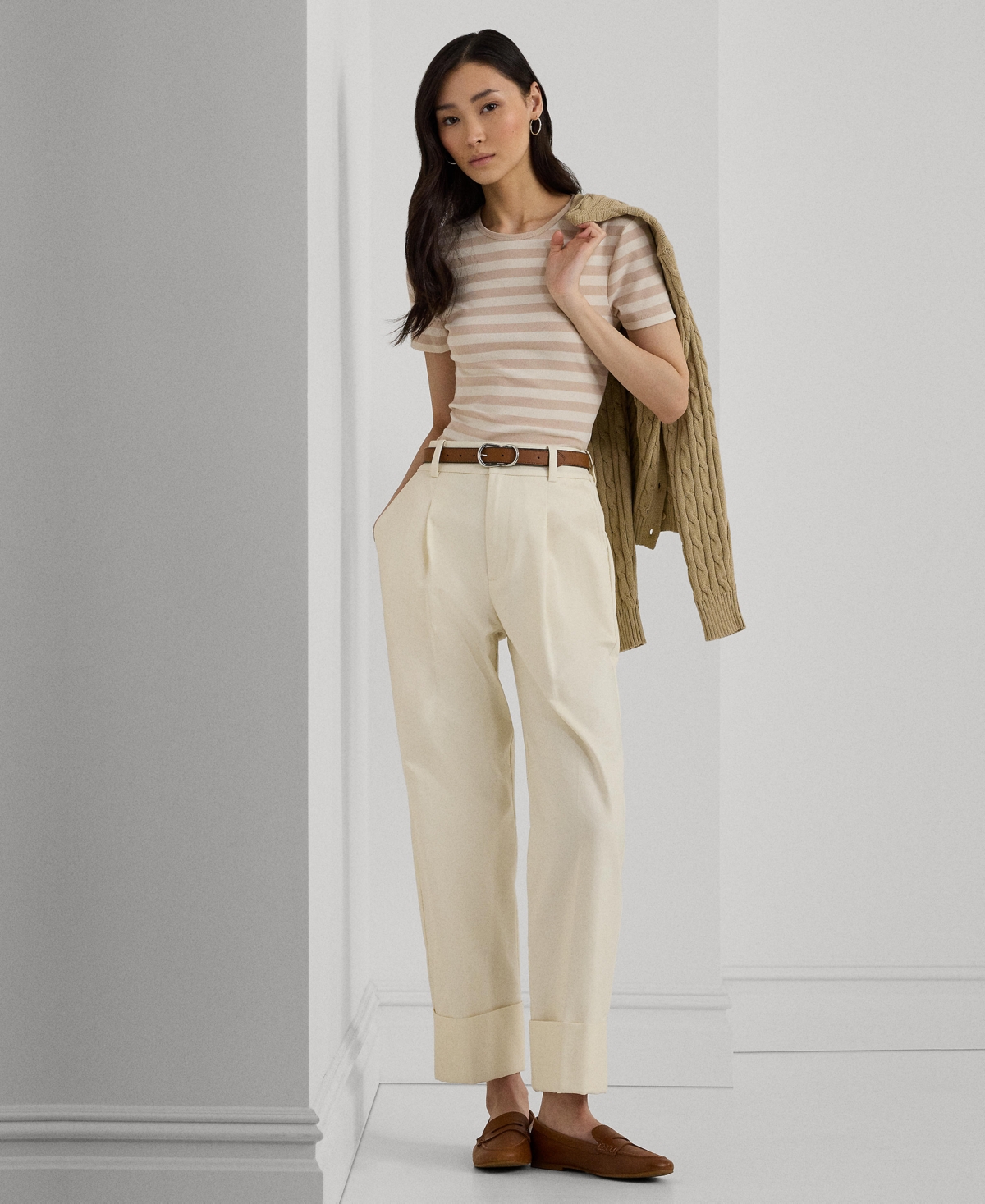 Lauren Ralph Lauren Women's Striped Crewneck Tee