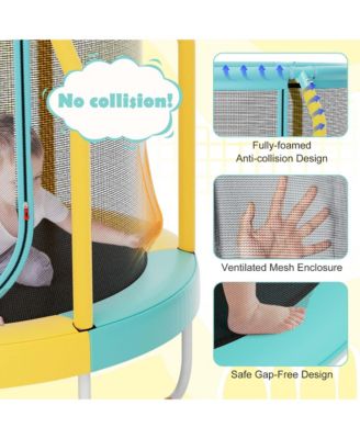 48" Mini Trampoline with Enclosure Heavy-Duty Metal Frame U-shaped Legs